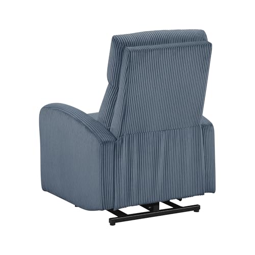 Lexicon Power Lift Recliner Chair for Elderly with Remote Control, Gentle Lift Motion, Side Pocket Armrest, Corduroy Upholstered Electric Recliner for Living Room/Bedroom, Easy Assembly, Midnight Blue