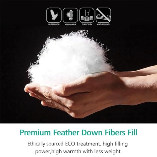 APSMILE Oversized King Luxury Organic Cotton All Season Down Feather Fibers Comforter, High Fill-Power Medium Warmth Duvet Insert (120x98, Ivory White) APSMILE