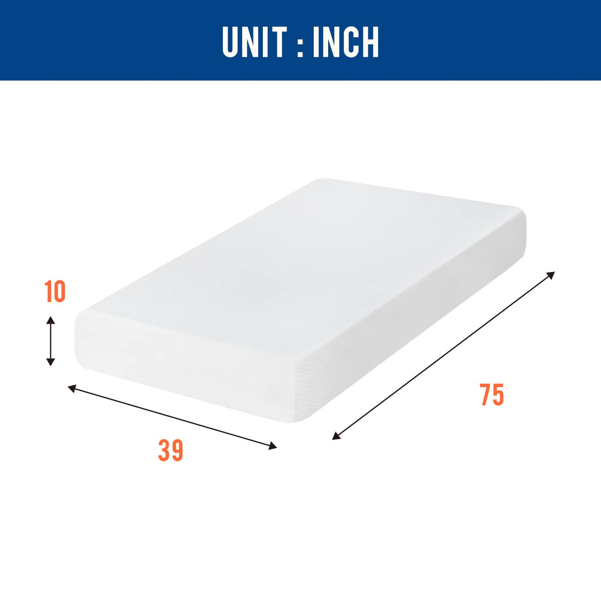 6/8/10/12 inch Gel Memory Foam Mattress for Cool Sleep & Pressure Relief, Medium Firm Mattresses CertiPUR-US Certified/Bed-in-a-Box/Pressure Relieving (10 in, Twin) FDW