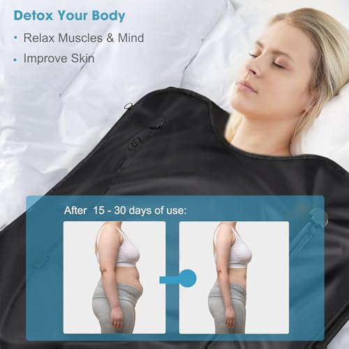 mysuntown Infrared Sauna Blanket for Detoxification,Portable Sauna Blanket for Home use,Low EMF,86-158℉,20-60 Minutes Timer,6.23ft x 2.95ft mysuntown