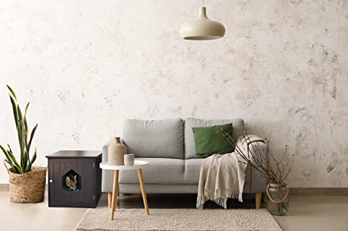 TRIXIE Litter Box Enclosure, Hidden Kitty Litter Box Cabinet, Furniture Style, Espresso-Brown 19.84 LBS TRIXIE