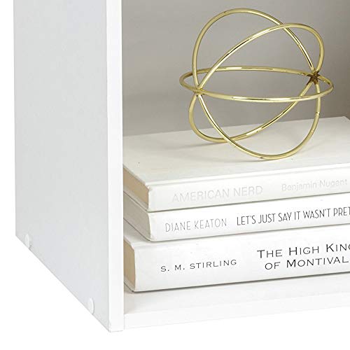 IRIS USA 2-Tier Open Cubby Storage Shelf, Small Sturdy Storage Bookshelf Cabinet for Living Room Bedroom Guest Room Office Dorm Room Kids Room and Bathroom, White IRIS