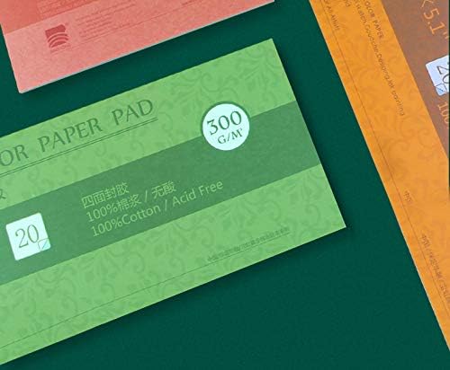 Watercolor Paper Block, BAOHONG Academy Grade Watercolor Block, 100% Cotton, Acid-Free, 140LB/300GSM, Cold Press Textured, 20 Sheets per Block (Cold Press 4.9" x7“”) BAOHONG