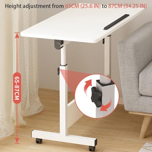 Takywep Adjustable Height Rolling Standing Desk, Mobile Foldable Sit Stand Workstation with Wheels for Laptop, Small Space Home Office Computer Table Takywep