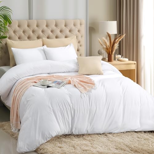 Utopia Bedding Duvet Cover Set with Pillowcases - 3 Pieces Bedding Duvet Cover with Zipper Closure - 1 Duvet Cover with 2 Pillowcases - Soft Brushed Microfiber (Full, White) Utopia Bedding