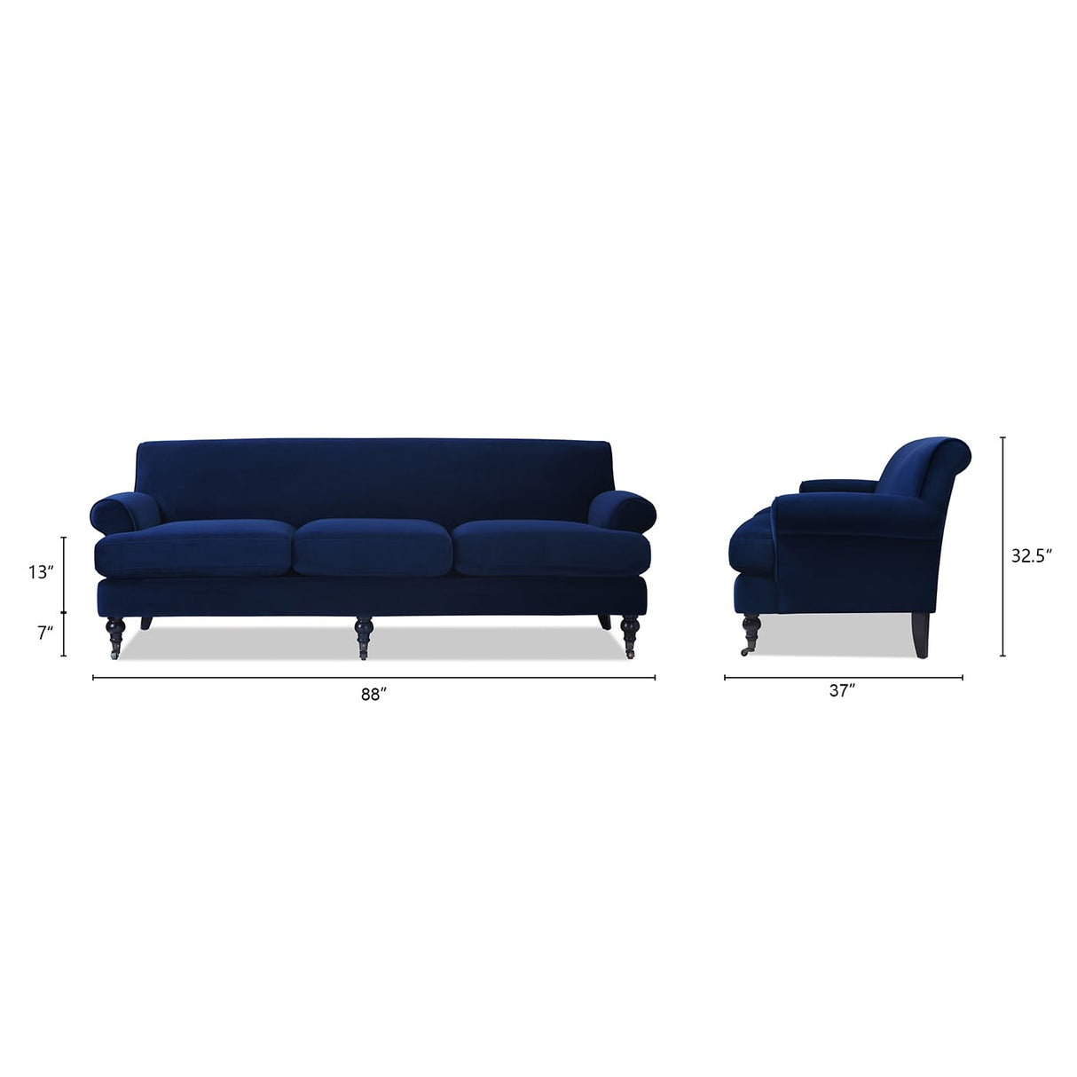 Jennifer Taylor Home Alana Lawson Sofa, Navy Blue Jennifer Taylor Home