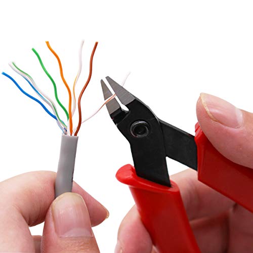 Flush Cutter, Wire Cutters, BS-8109 Soft Wire Cutter Pliers Precision Micro Cutter Anti-Slip Flush Cutter for Electronics Aluminum Jewelry 3D Printing Copper Wire Cables Floral BLEDS