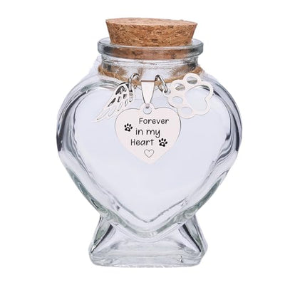 Signifyule Pet Memorial Bottle for Pet Hair,Keepsake for Dog Hair with Heart Shape Glass,Pet Fur Memorial Fur Urn