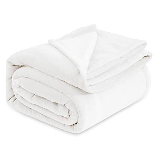 Bedsure GentleSoft Fleece Blankets King Size White - Bed Blanket Soft Lightweight Plush Cozy Fuzzy Luxury Microfiber, 108x90 inches Bedsure