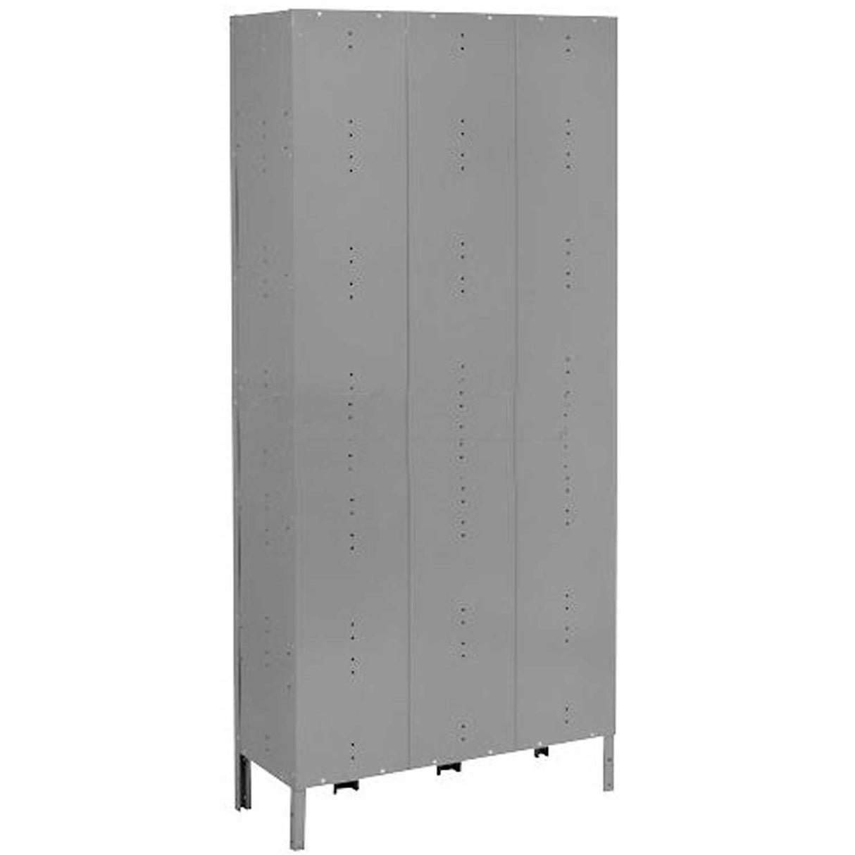 Global Industrial Single Tier Locker, 15x18x72, 3 Door, Ready to Assemble, Gray Global Industrial