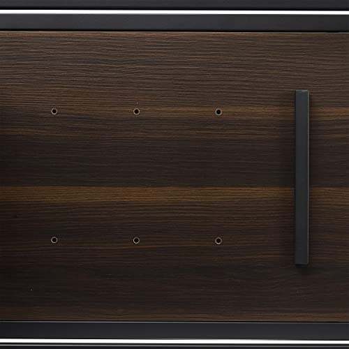 Crosley Furniture Provo Console Record Player Stand with Storage for Vinyl Records, Matte Black/Brown Crosley Furniture