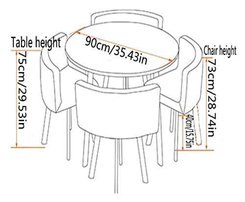 Mfallon Round Conference Table Small Meeting Room Coffee Table Set w/ 4 Chair, Office Business Guest Reception Table, Simple Dining and Chair Set of 4 Leisure Combination (Color : Black Cloth) Mfallon