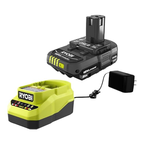 Ryobi One+ 18v Lithium Ion 2.0ah Battery and Charger Kit, Extreme Weather Performance Fast Charging Under 1 hour RYOBI
