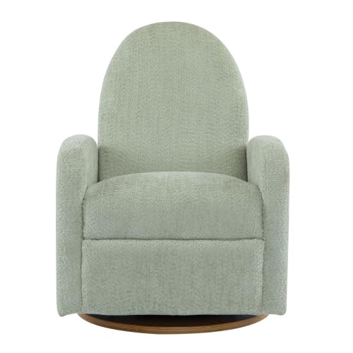 Christopher Knight Home Sidney Boucle Fabric Upholstered 360° Swivel Chair, Push-Back Recliner, Solid Wood Glider Recliner with Rotation, Living Room Lounge Chair, Adjustable Backrest, Greyish Green Christopher Knight Home