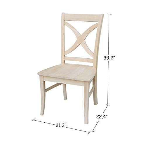 International Concepts Vineyard Curved X Back Dining Chair, Unfinished IC International Concepts