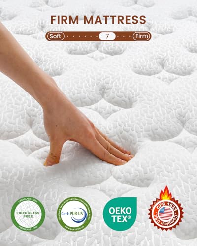 BedStory Full Size Mattress Firm - 14 Inch Hybrid Mattress with Orthopedic Spinal Support, Advanced Pocket Springs and Motion Isolation Technology, Fiberglass-Free, CertiPUR-US Certified BedStory