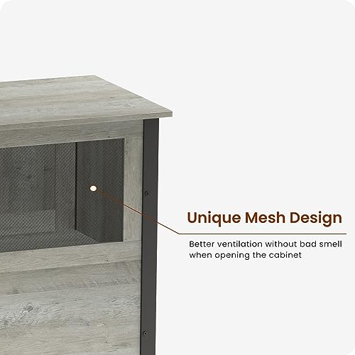 Tatub 40-50 Gallon Fish Tank Stand with Cabinet, Metal Aquarium Stand for Accessories Storage, Reptile Tank Turtle Terrariums Table Bearable 1000LBS, Accommodates 2 Aquariums, Grey Tatub