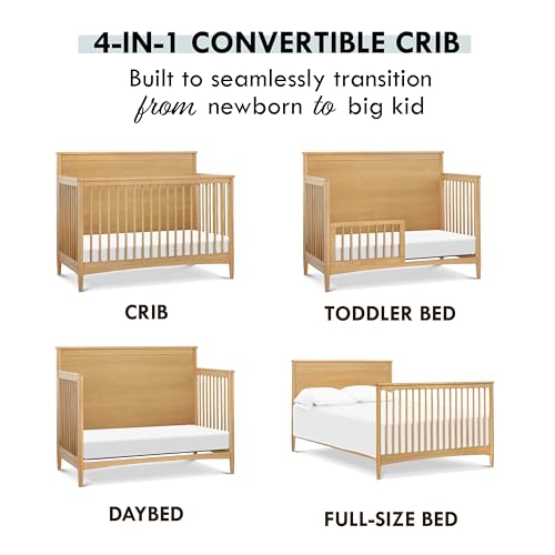 DaVinci Frem 4-in-1 Convertible Crib in Honey, GREENGUARD Gold Certified DaVinci