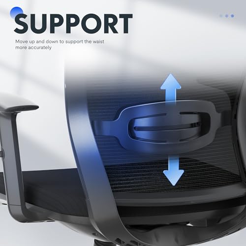 FLEXISPOT OC3 Cloud Ergonomic Office Chair with Footrest, Mesh Back Computer Chair, Home Office Desk Chairs, with Adjustable Lumbar Support/3D Headrest/Reliable Base, Elastic Foam Seat, Black, Cloud-F FLEXISPOT