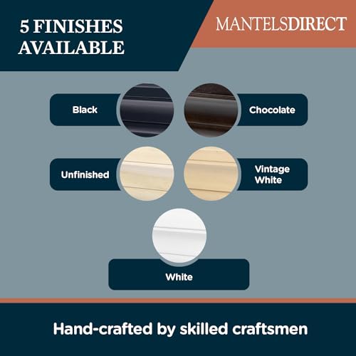 MANTELSDIRECT 72 Inch Floating Fireplace Mantel Wood Shelf in Chocolate - Colton from Mantels Direct | Wooden Rustic Wall Shelf Perfect for Décor and Electric Fireplaces MANTELSDIRECT