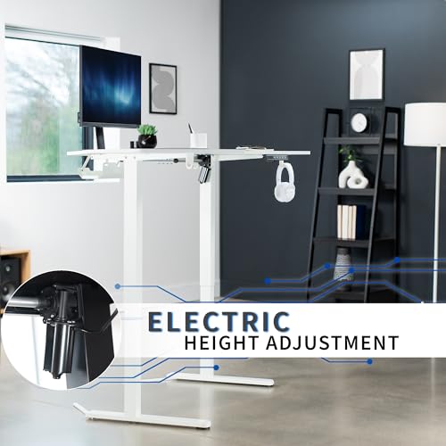 VIVO Electric Corner L-Shaped 47 x 47 in Standing Desk, Memory Height Adjustment, White Top White Frame, DESK-E1L94W VIVO