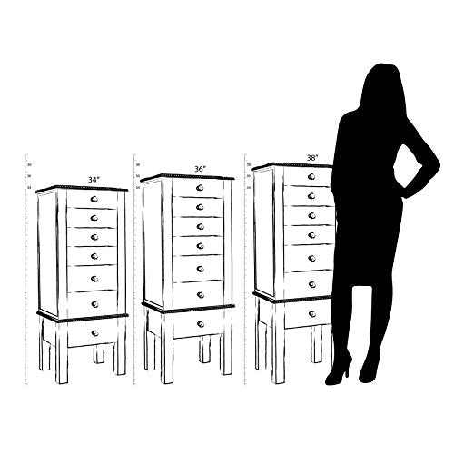 Hives and Honey Cabby Fully Locking Jewelry Cabinet, CHERRY Hives and Honey