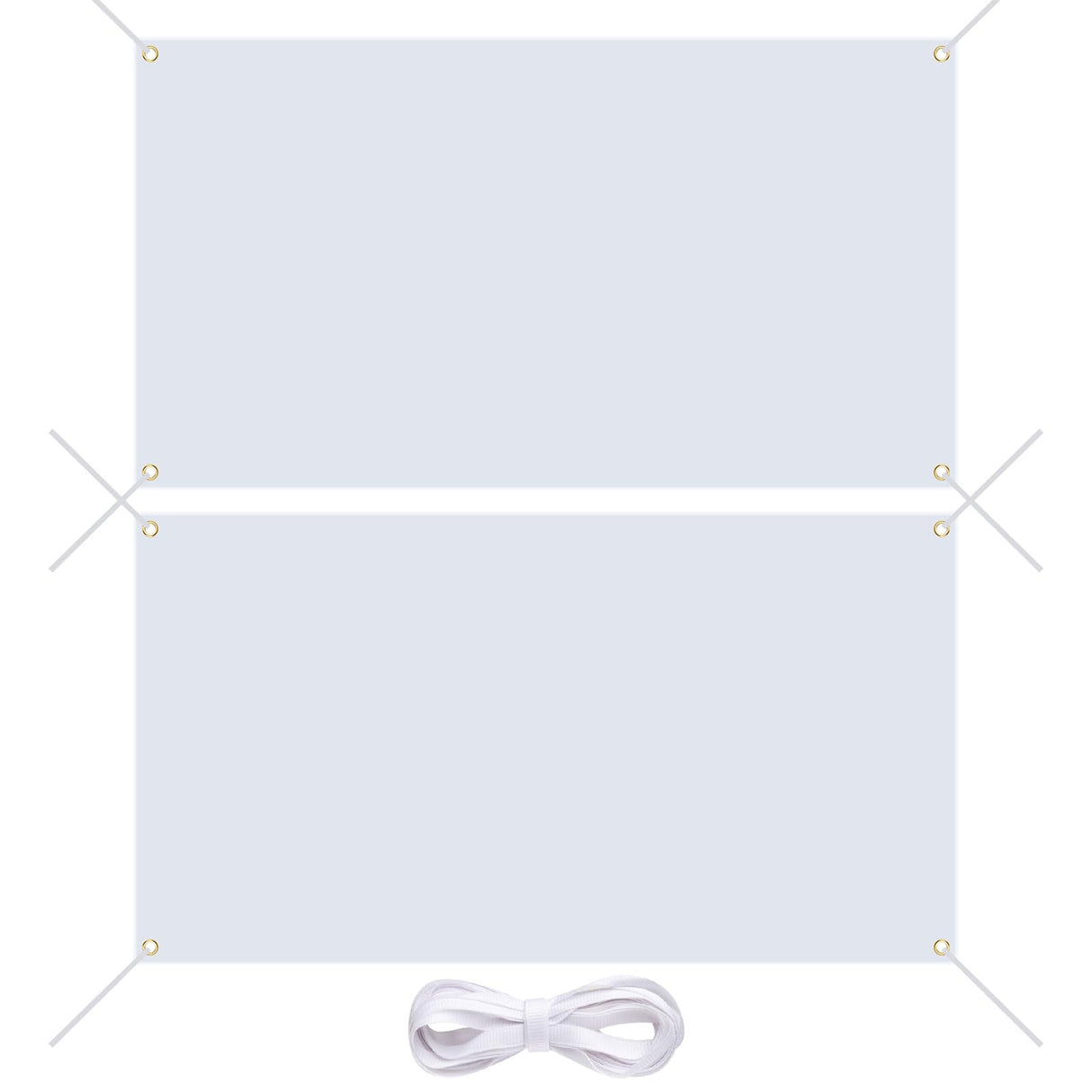2 Pcs Blank Banners, Large White Thick Polyester Oxford Cloth Sublimation Banner with Hanging Rope, Blank DIY Signs for Outdoors Indoors Display Business Office Supply and Party Decoration(3.3x6Ft) GCTWFYK