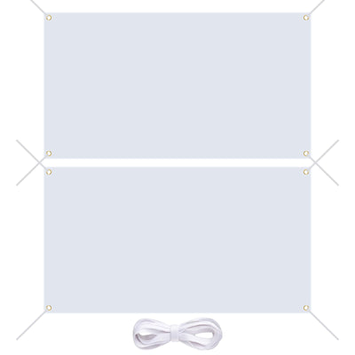 2 Pcs Blank Banners, Large White Thick Polyester Oxford Cloth Sublimation Banner with Hanging Rope, Blank DIY Signs for Outdoors Indoors Display Business Office Supply and Party Decoration(3.3x6Ft)