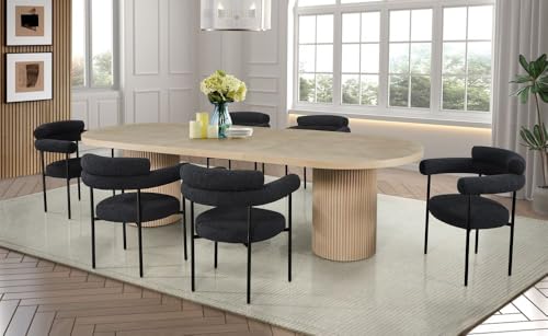 Dobby 90"-123" Extendable Oval Wooden Mid Century Modern Dining Table with Double Pedestal Base, Oval Dining Table for 6 People, Large Modern Dininig Room Table for Home, (Light Oak) Best Master Furniture
