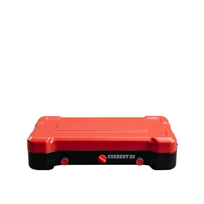 Camp Chef Mountain Series Everest 2X - High Output Two-Burner Camp Stove - Lid Doubles as Windscreen - Portable Cooking Stove - For Outdoor Cooking - 20,000 BTU Burners - 215 Sq In Cooking Area Camp Chef