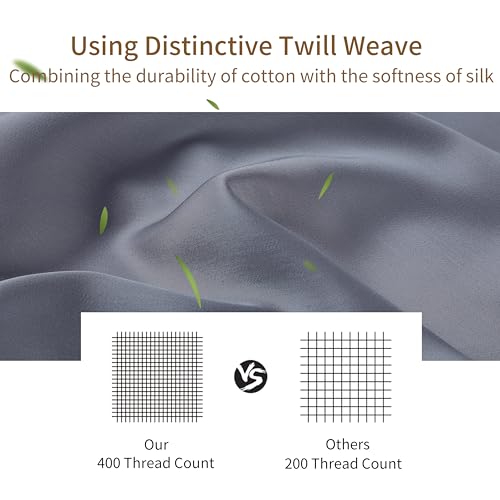 100% Viscose Derived from Bamboo Fitted Sheet with 16" Deep Pocket, Hotel Luxury Silky Bedding, Ultra Soft, Cooling for Hot Sleepers(Dark Grey Full) Zaizaihome