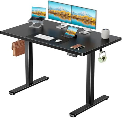 Marsail Electric Standing Desk with One-Piece Desktop,63 x 30 inch Height Adjustable Office Gaming Computer Desk with Deeper Tabletop, Stand up Desk with 4 Memory Presets, table for Bedroom,2 Packages