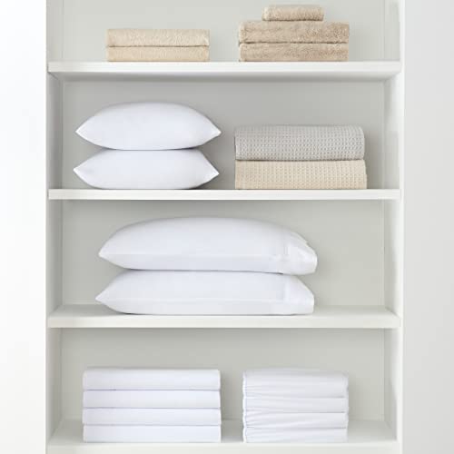 Arkwright Bulk Twin Fitted Sheets - Pack of 6 - Soft Brushed Microfiber Hypoallergenic Bottom Sheet Only with Deep Pocket, Bedding Essentials for Hosts and Hotels, White Arkwright LLC