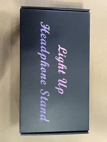 YuanDian Gamer Gifts for Teenage Boy, LED Gaming Headphone Phone Stand with Tray - Wood Holder with Blue Pink LED Night Light, Desk Organizer, Ideal Gift for Gamers, Men, and Music Lovers YuanDian