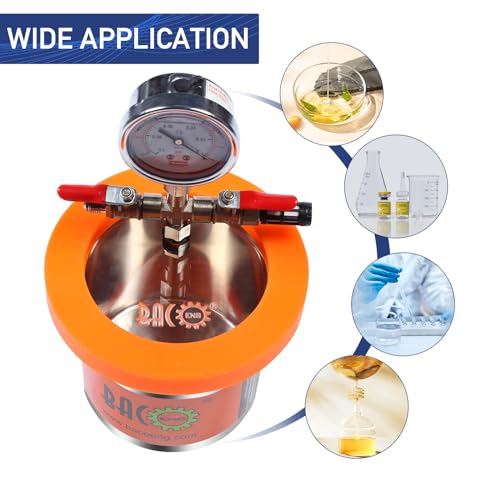 BACOENG 2 Quart Vacuum Chamber Kit with 3.6 CFM 1 Stage Vacuum Pump HVAC BACOENG