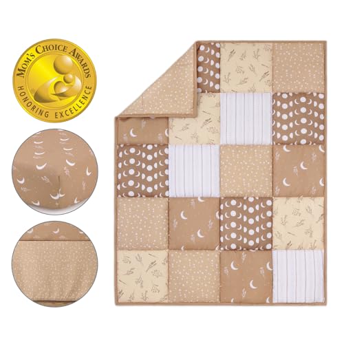 The Peanutshell 3 Piece Baby Crib Bedding Set for Boys & Girls - Newborn, Infant & Toddler Nursery Bed Set Decor with Fitted Crib Sheet, Dust Ruffle, Crib Comforter - Boho Celestial The Peanutshell