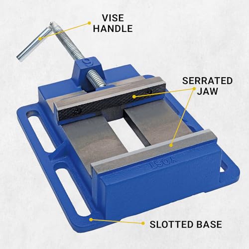 Yost Vises LDPV-6 Drill Press Vise | 6 Inch Jaw Width Portable Vise | Blue Yost Vises