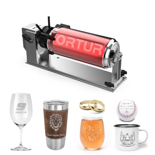 Ortur Y-Axis Rotary Chuck 1.0 (YRC1.0) for Laser Engravers, Jaw Chuck Rotary for Engraving Cylindrical Objects, Wine Glasses, Tumblers, Rings – Compatible with Most Laser Machines Ortur