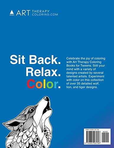 Tween Coloring Book: Wolves, Lions, Tigers: Colouring Book for Teenagers, Young Adults, Boys, Girls, Ages 9-12, 13-16, Cute Arts & Craft Gift, Detailed Designs for Relaxation & Mindfulness Art Therapy Coloring
