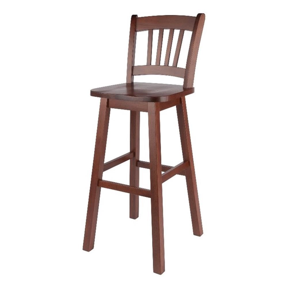 Winsome Fina Swivel Seat Bar Stool, 30In Height, Solid Wood, Walnut Finish Winsome