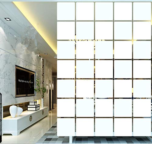 BMIDRUT 12Pcs White Hanging Room Divider,Wood-Plastic Room Divider DIY Panel Screens Partition Wall Dividers Room Decoration with All Accessories 11.4x11.4 Inch BMIDRUT