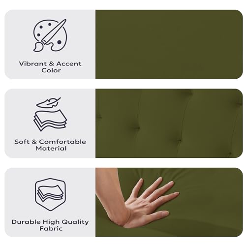 Furnify 71" Velvet Futon Sofa Bed, Versatile Loveseat Couch, Sleeper Sofa with Adjustable Backrest, Mid Century Modern Futon Couch for Small Space, Living Room, Office & Apartment, Velvet Fabric Green Furnify