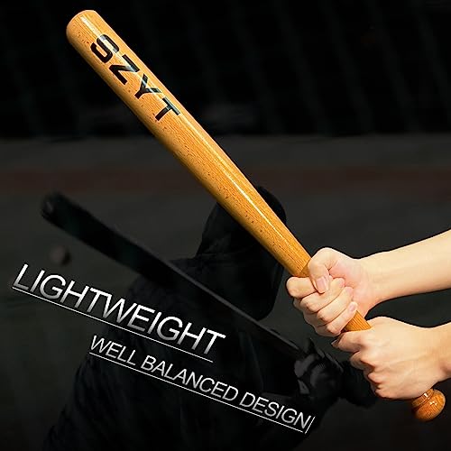 SZYT 25 inch Wood Baseball Bat Self-Defense Softball Bat Home Defense Lightweight Yellow SZYT