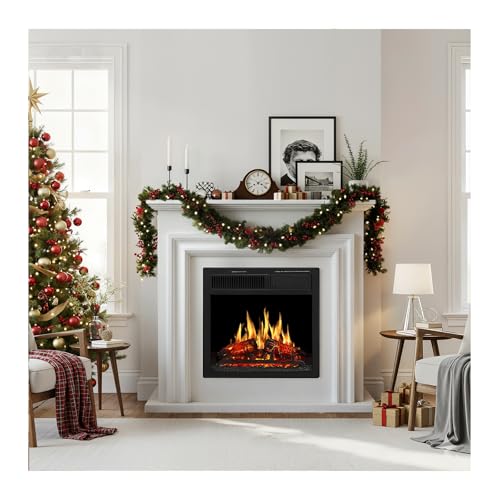 Xbeauty 36" Electric Fireplace with Mantel, Freestanding Fireplace Heater with Remote Control, 5-Level Adjustable Flame Brightness, 750W/1500W Dual Heating Modes for Living Room,Pearlwhite Xbeauty