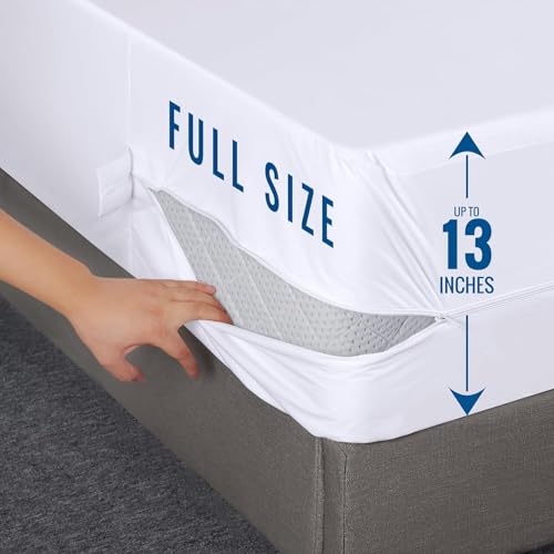 Utopia Bedding Mattress Protector Zippered Full Size (Pack of 2), 100% Waterproof Bed Bug and Dust Mite Proof Mattress Encasement, Absorbent 6 Sided Mattress Cover Utopia Bedding