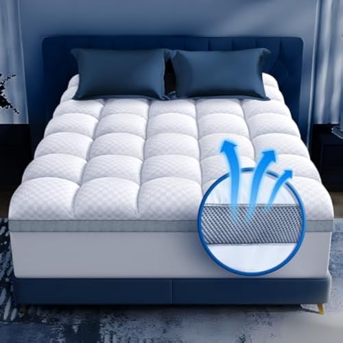 Premium Memory Foam Mattress Topper King for Ultra Comfort, 2 Inch Plush Pillow Top King Mattress Topper with Breathable Air Mesh Sides, Soft Mattress Pad Cover with Deep Pocket Fits 6-21" Mattress Biteany