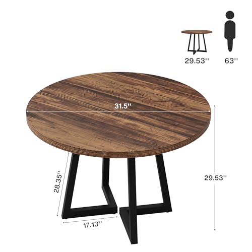 Tribesigns 31.5" Round Conference Table, Small Wooden Meeting Table for 2-4 People, Compact Office Table for Small Spaces, Seminar Room Tribesigns