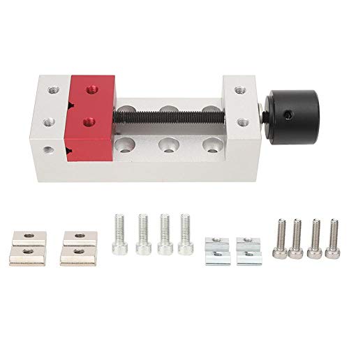Mini Drill Press Vice Bench Vice Clamp Aluminum Flat Clamp Opening Parallel Table Bench Vise Press Machine Vise DIY Carving Bed Tool Fixing Tool YWBL-WH