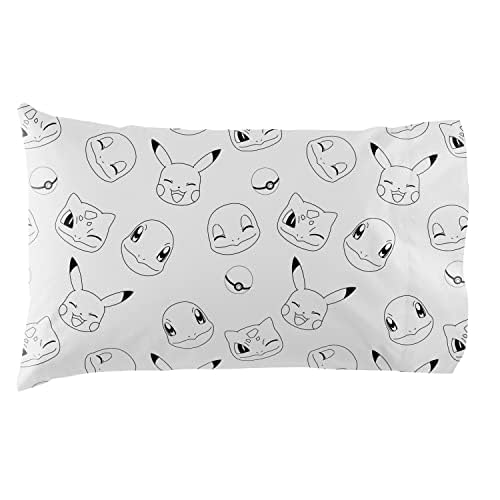 Northwest Pokemon Twin Sized Bed in a Bag Set, Pikachu Squirtle Eevee Charmander, Anime Bedding for Girls Boys, Battle Squad Northwest