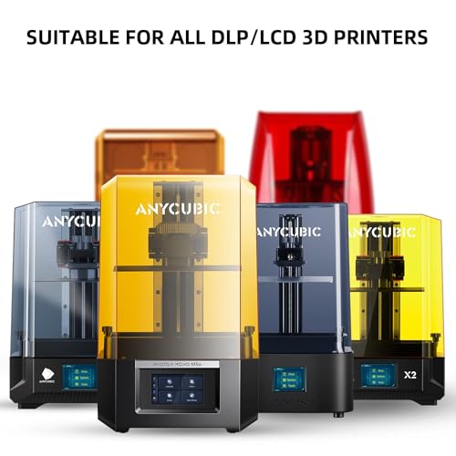 ANYCUBIC 3D Printer Resin Bundle, 405nm High Precision Fast Curing UV Photopolymer Resin for LCD 3D Printing, 4Packs*1kg Grey, 4kg in Total